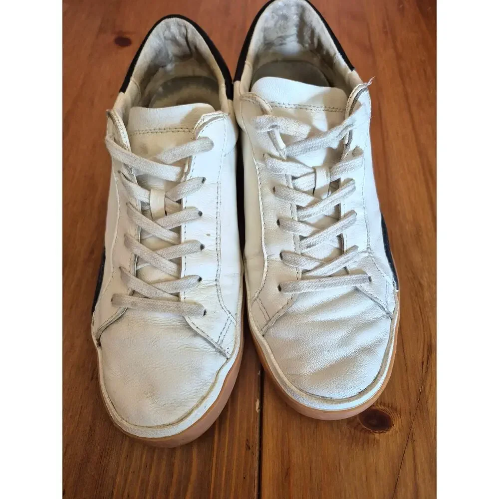Dolce Vita Zina Plush Lace-up Everyday‎ Sneakers Womens size 7.5 White Leather